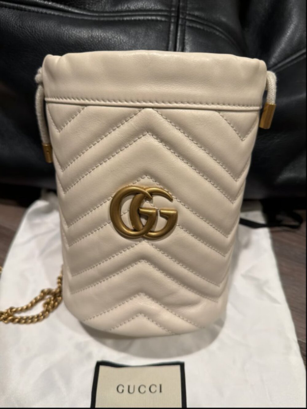 Gucci Cream Crossbody Bag with Gold Accents